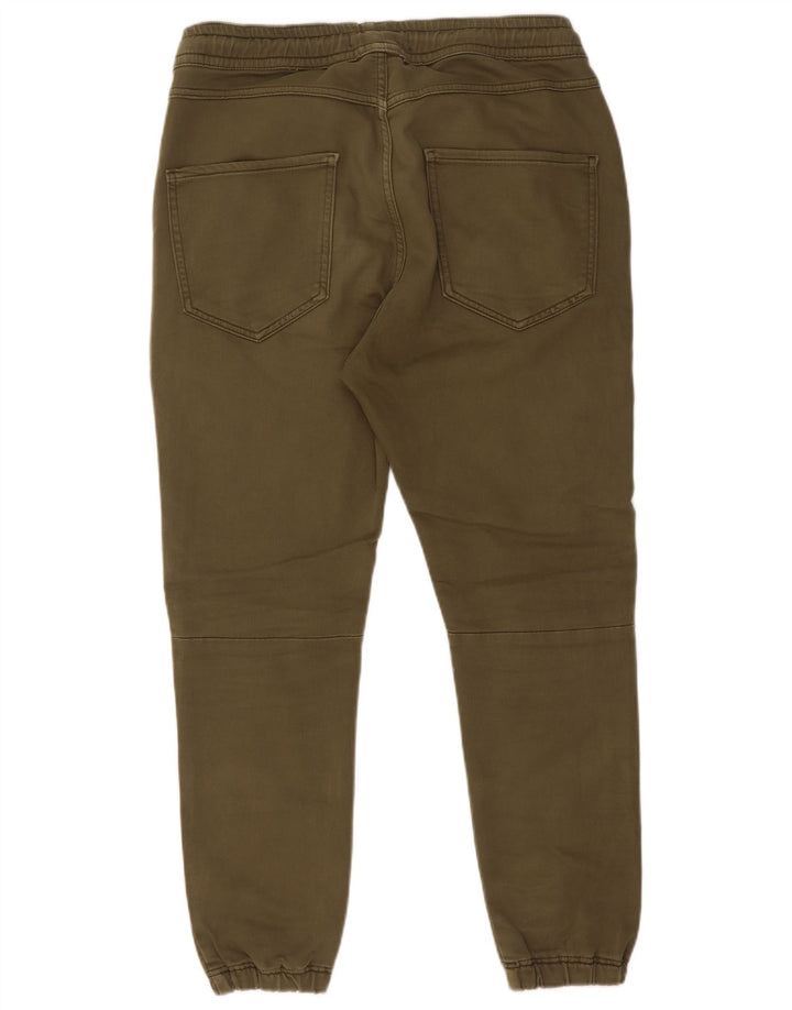 Zara Mens Joggers Cargo Calças Médio W31 L26 Algodão Cáqui