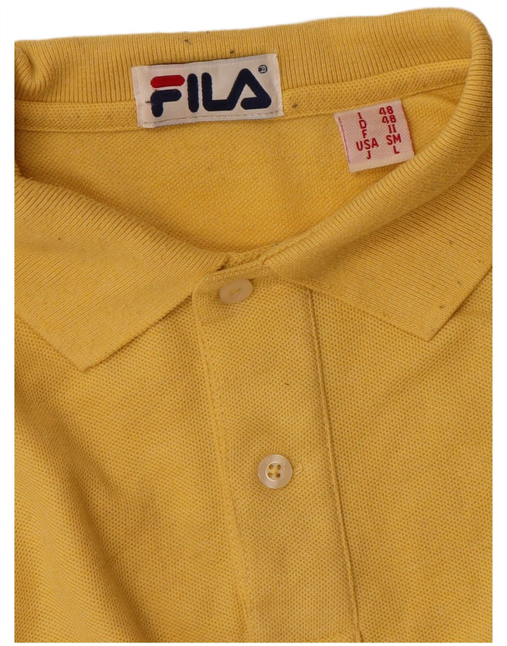 Camisa polo masculina Fila IT 48 algodão amarelo médio
