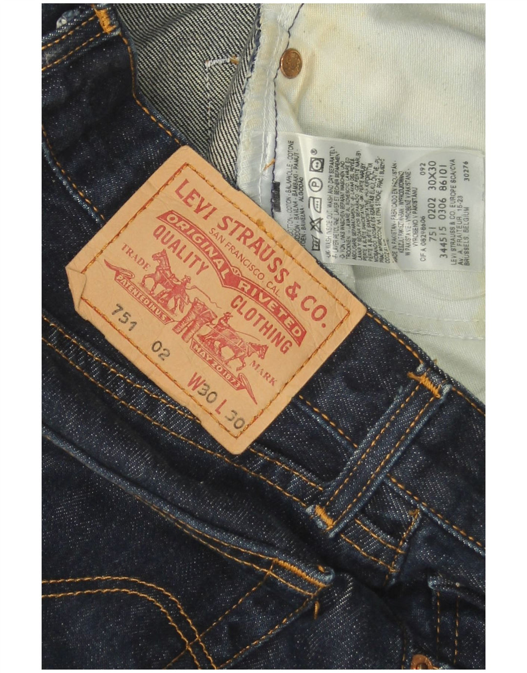 Levi's Masculino 751 Straight Jeans W30 L30 Azul Marinho Algodão