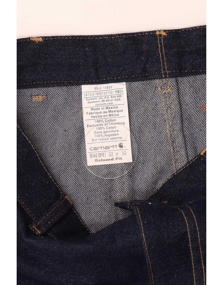 Carhartt Mens Cargo Jeans W32 L27 Azul Marinho Algodão