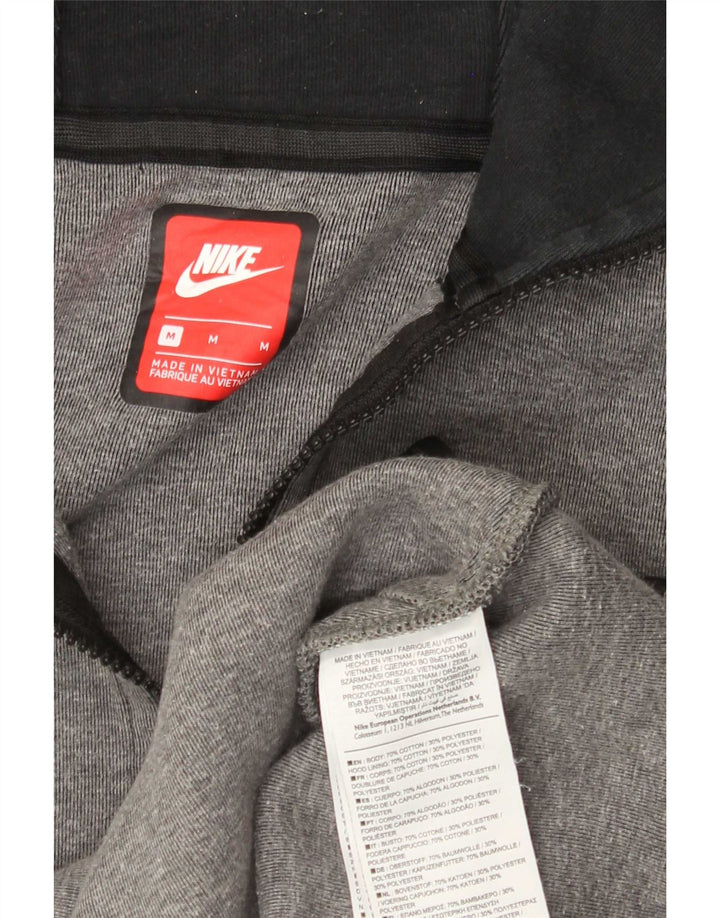 Suéter Nike masculino com capuz e zíper cinza médio algodão