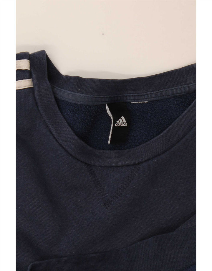 Adidas Mens Moletom Jumper Grande Azul Marinho