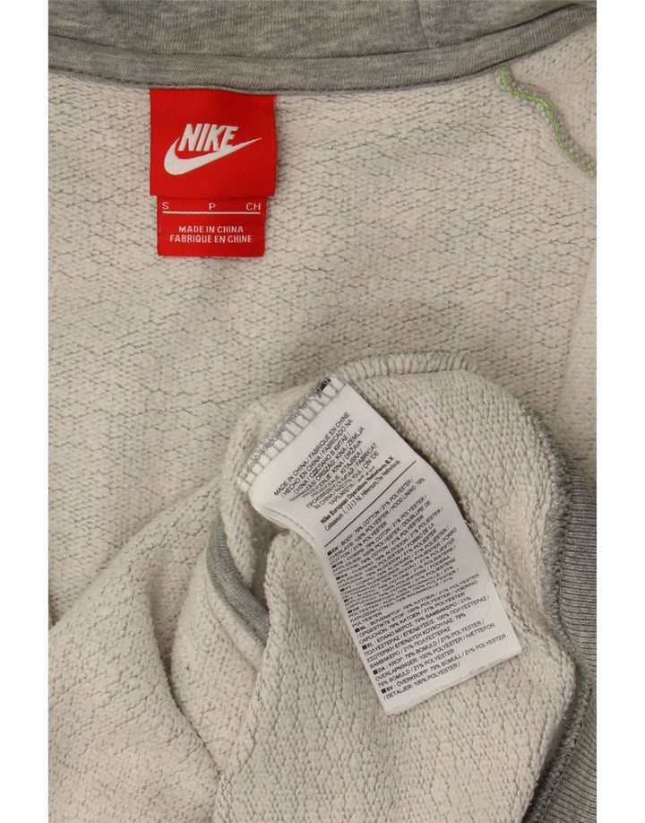 NIKE Mens Zip Hoodie Sweater Small Grey Colourblock Cotton Vintage Nike and Second-Hand Nike from Messina Hembry 