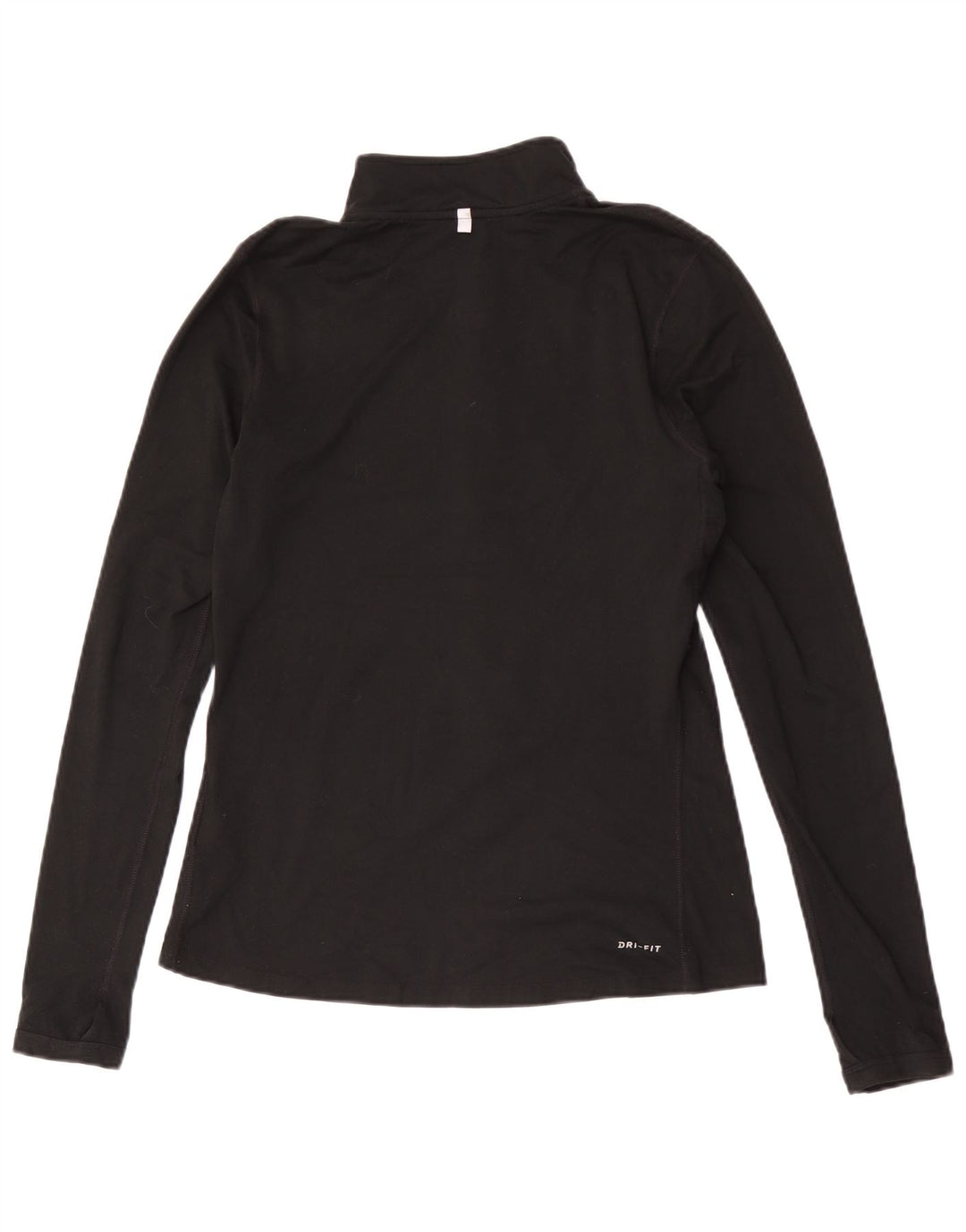 Nike Womens Dri Fit Zip Neck Pullover Treino Top Reino Unido 10 Pequeno Preto