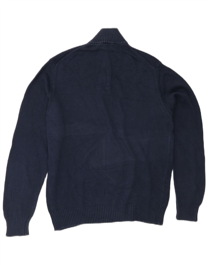 Suéter masculino BROOKSFIELD com zíper e gola IT 52 grande algodão azul marinho