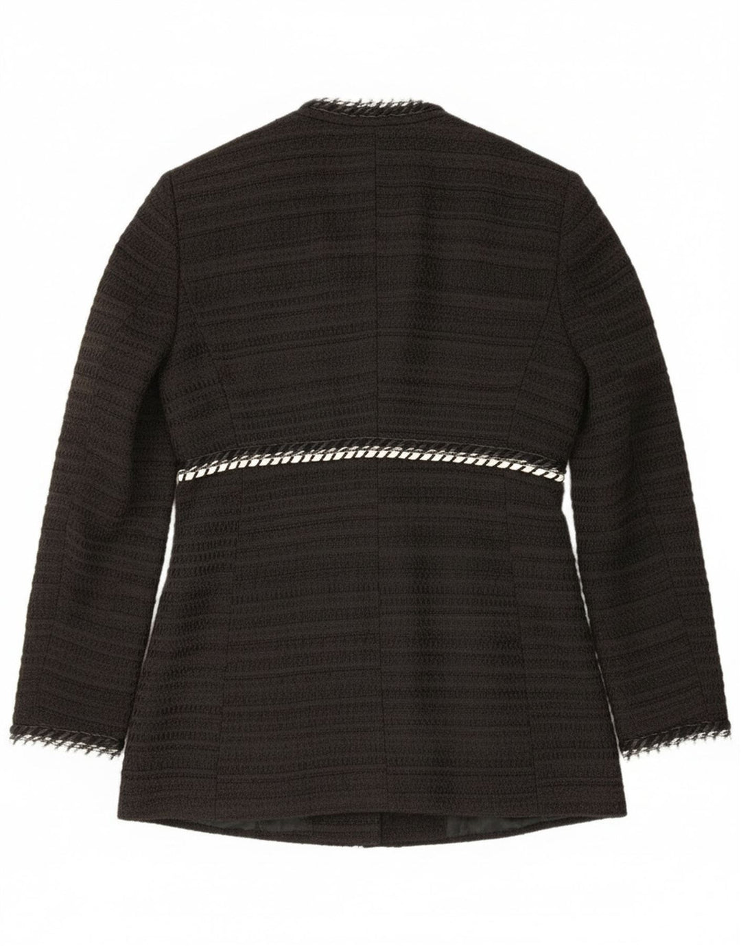 Jaqueta Zara Womens Open Blazer Reino Unido 14 Grande Preto