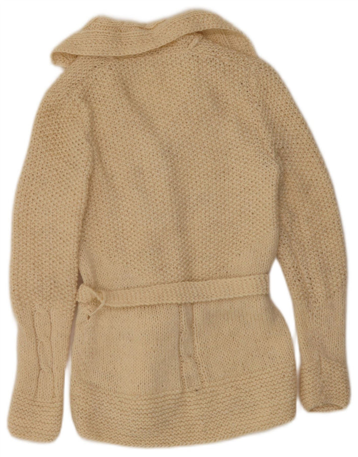 Suéter Cardigan Feminino Vintage UK 12 Médio Off White