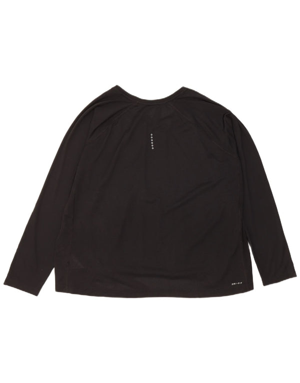 Top Nike Dri Fit Feminino Manga Longa UK 22 3XL Poliéster Preto