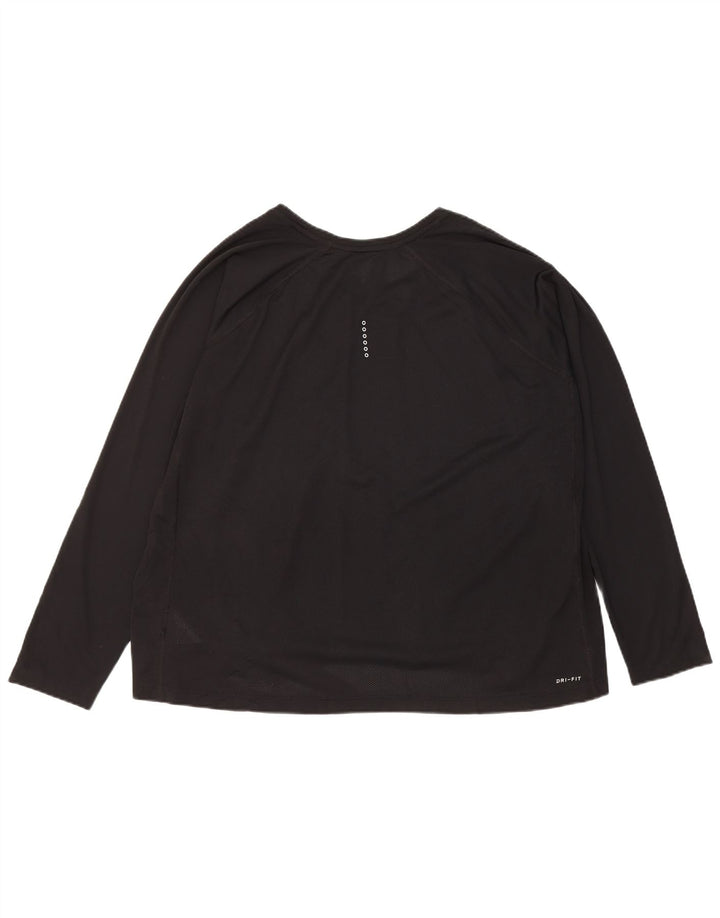 Top Nike Dri Fit Feminino Manga Longa UK 22 3XL Poliéster Preto