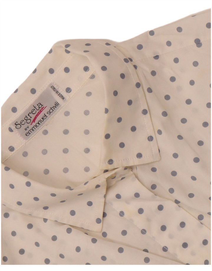 Camisa Emmanuel Schvili Mulher UK 18 XL Branco Manchado