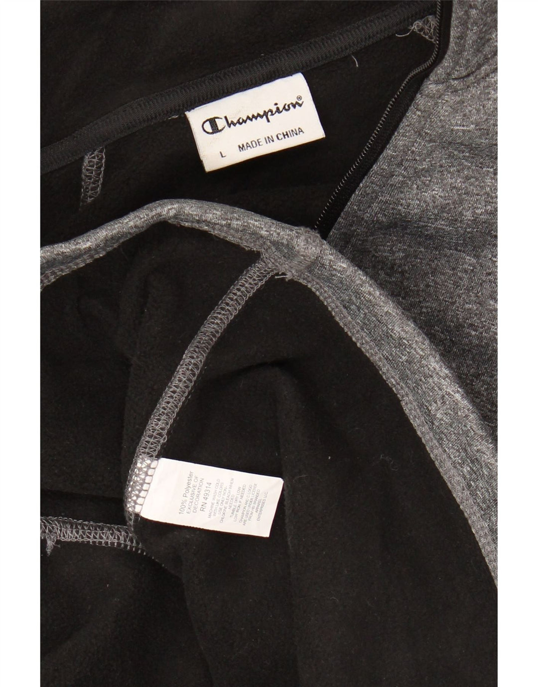 Jaqueta feminina Champion UK 16 grande poliéster manchado cinza