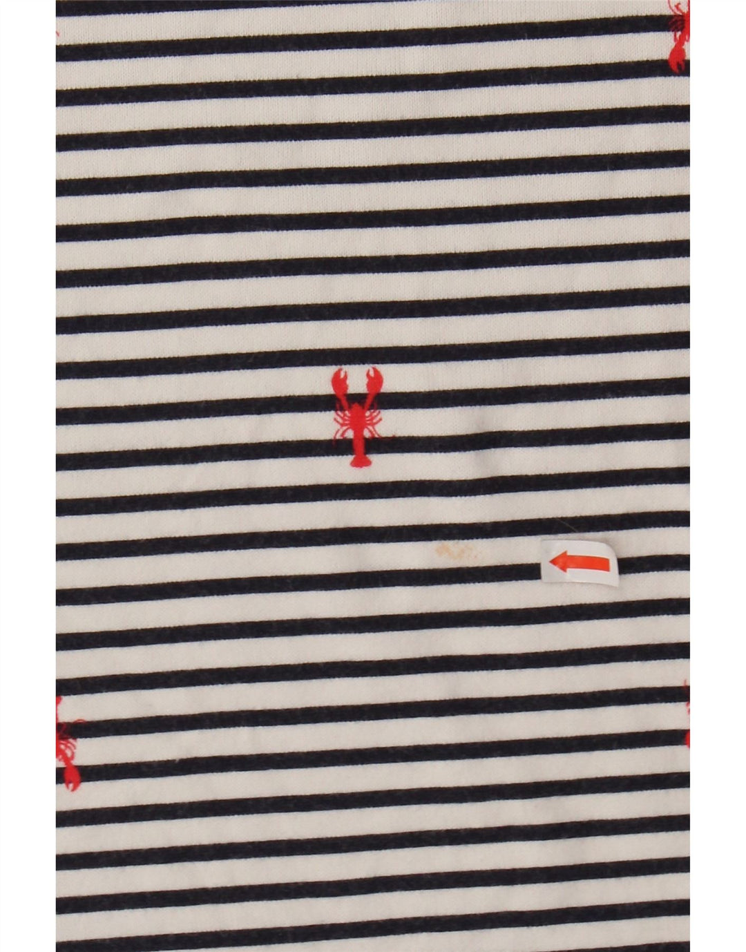 JOULES Top feminino de manga comprida UK 14 listrado branco grande