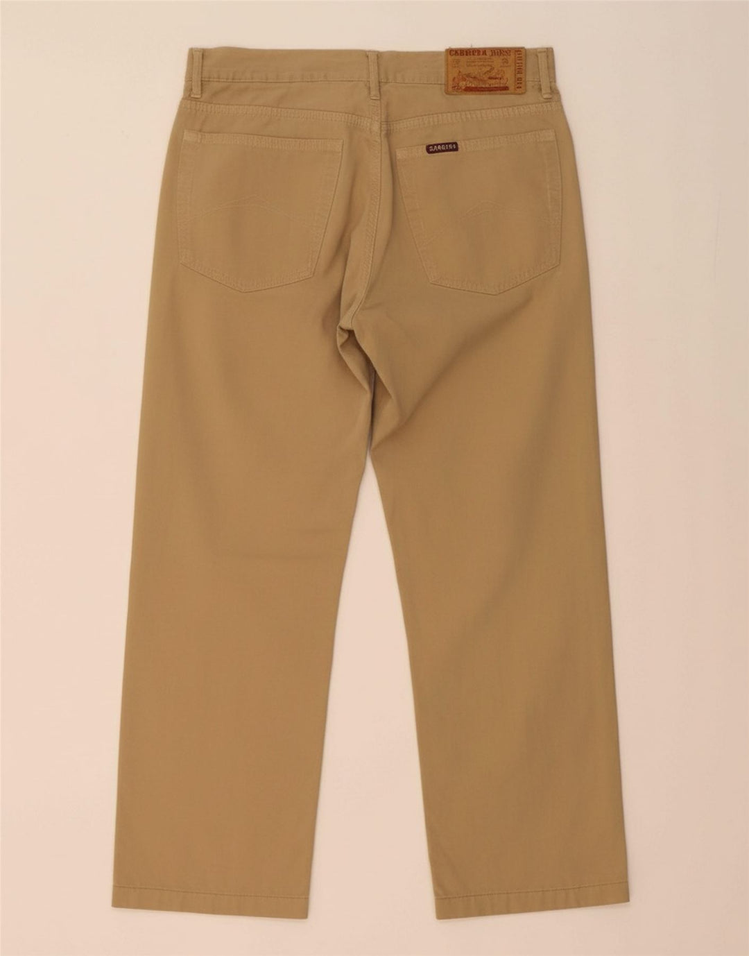 Calça masculina reta casual CARRERA W33 L26 algodão bege