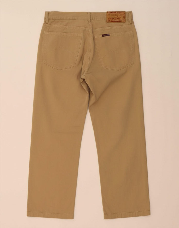 Calça masculina reta casual CARRERA W33 L26 algodão bege