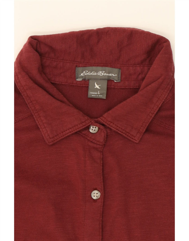 EDDIE BAUER Womens Shirt UK 16 Large Maroon Cotton Vintage Eddie Bauer and Second-Hand Eddie Bauer from Messina Hembry 