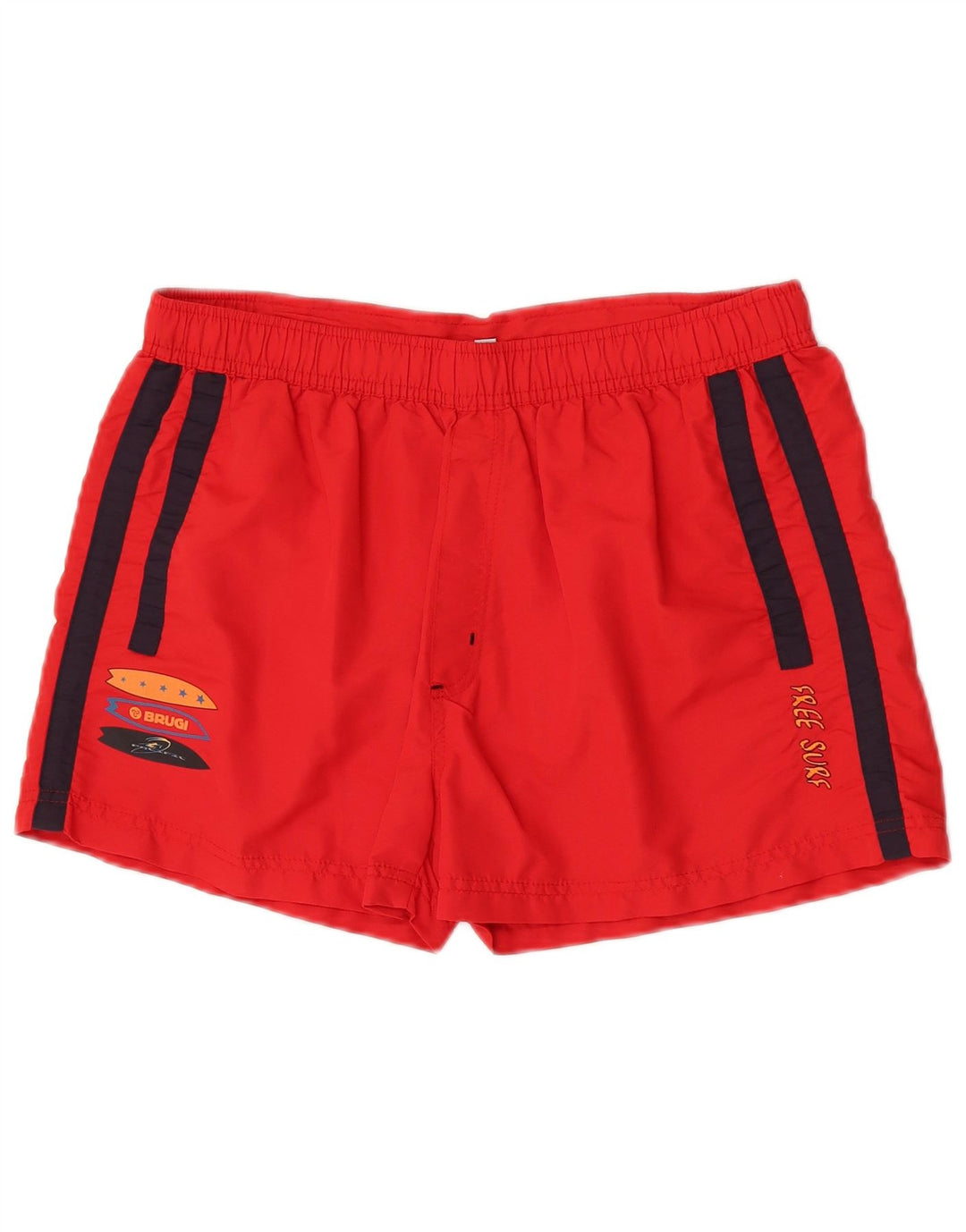 Shorts de natação masculino Brugi grande poliéster colorblock vermelho