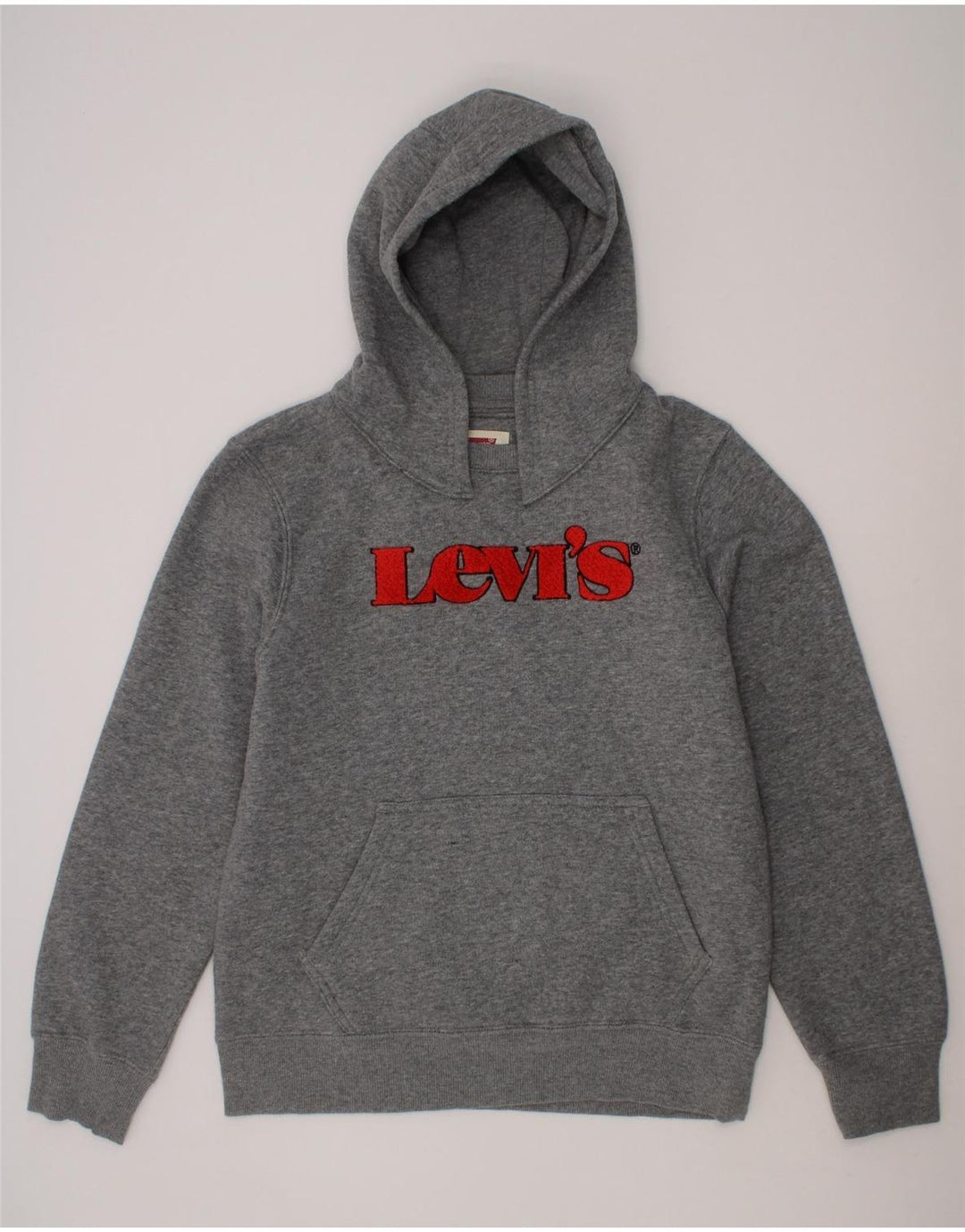 LEVI'S Boys Graphic Hoodie Jumper 11-12 Years Grey Cotton Vintage Levi's and Second-Hand Levi's from Messina Hembry 