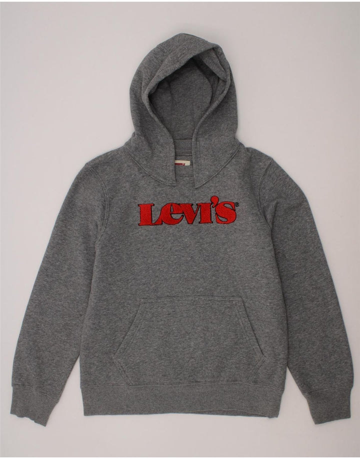 LEVI'S Boys Graphic Hoodie Jumper 11-12 Years Grey Cotton Vintage Levi's and Second-Hand Levi's from Messina Hembry 
