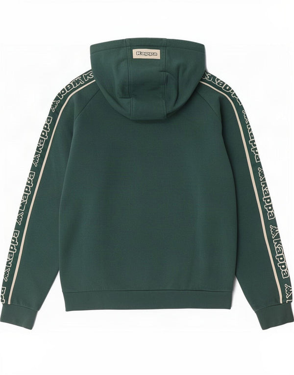 Suéter com capuz gráfico feminino Kappa UK 14 algodão colorblock verde médio
