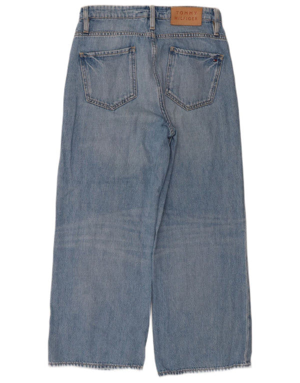 Jeans feminino Tommy Hilfiger Gramercy solto ajuste cônico cortado W28 L25 azul