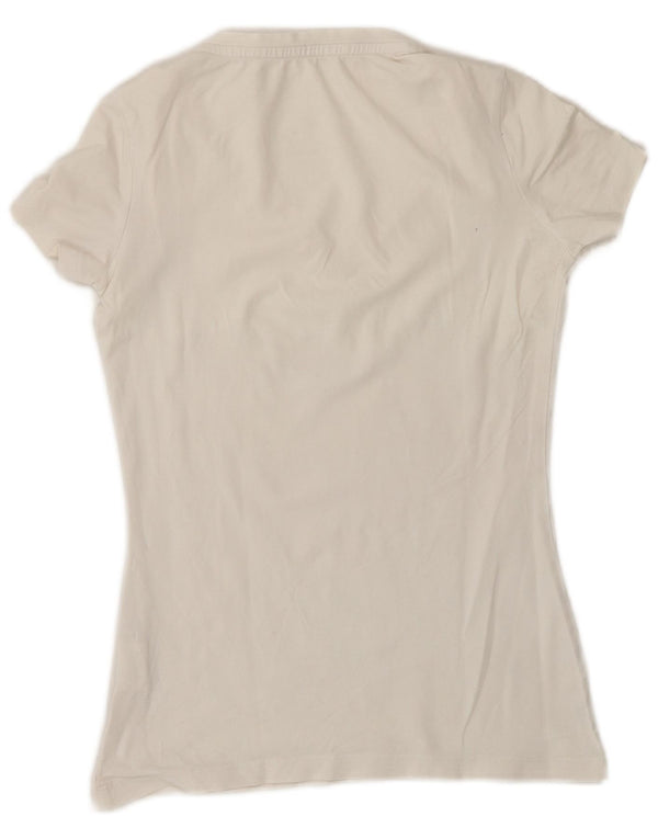 Camiseta feminina Calvin Klein Jeans com estampa gráfica UK 6 XS algodão branco