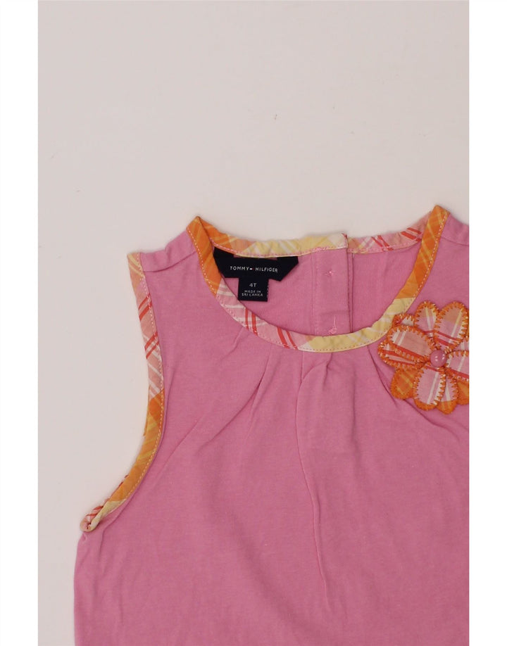 TOMMY HILFIGER Girls Sleeveless Blouse Top 3-4 Years Pink Cotton Vintage Tommy Hilfiger and Second-Hand Tommy Hilfiger from Messina Hembry 
