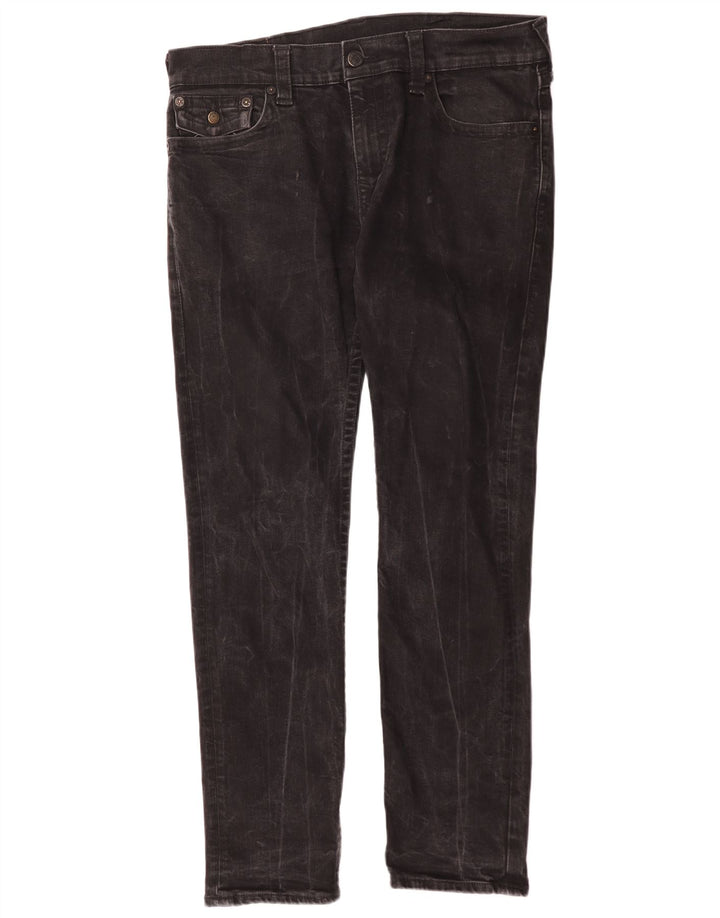 True Religion Mens Jeans Slim W34 L31 Algodão Preto