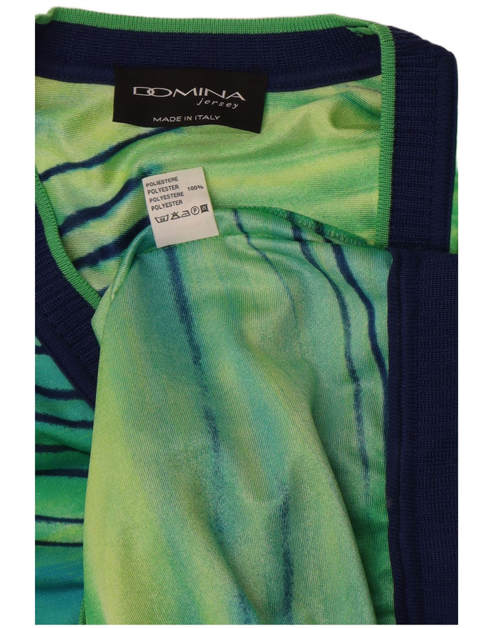 Cardigã feminino de manga curta Domina IT 44 verde médio tie-dye