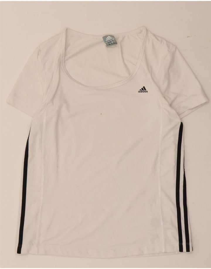 Camiseta feminina Adidas UK 12/14 médio branco colorblock poliéster