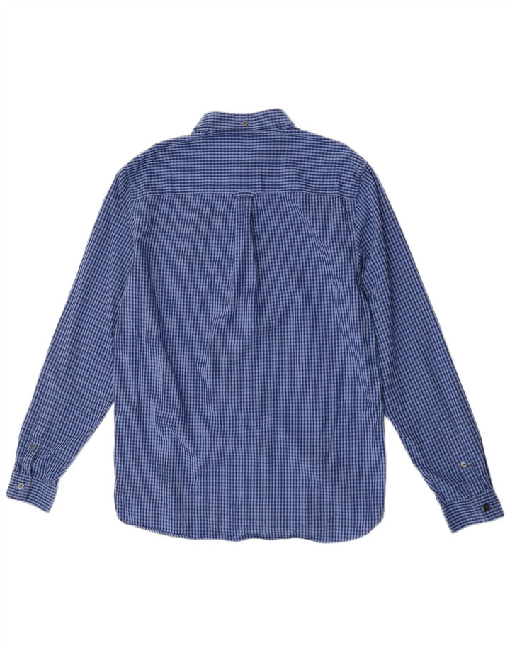 Camisa masculina Lyle & Scott de algodão guingão azul médio