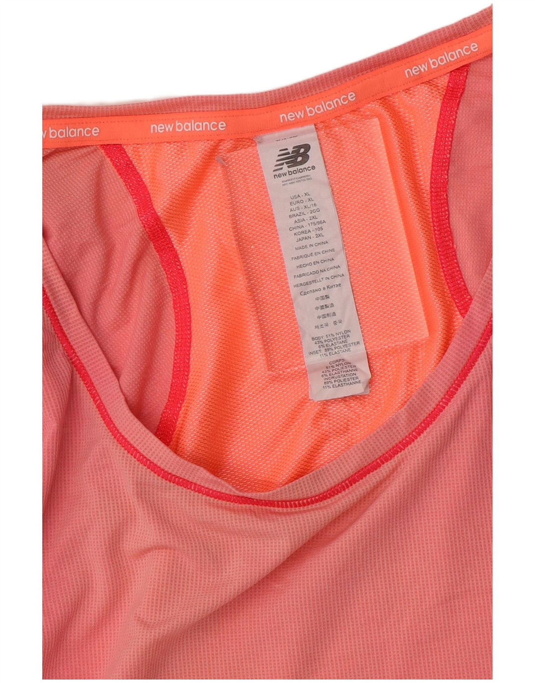 Camiseta feminina NEW BALANCE UK 18 XL rosa colorblock nylon