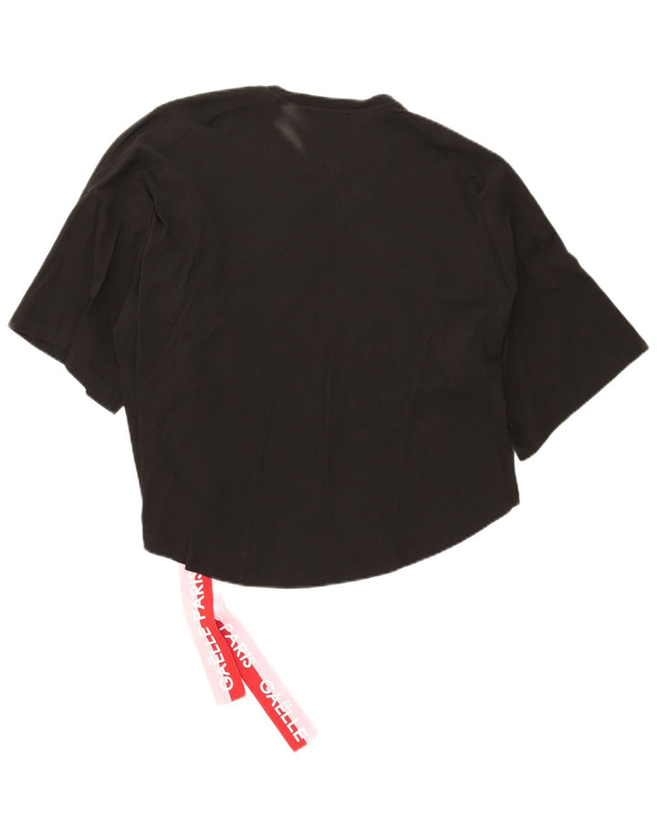 Blusa feminina Gaelle com estampa oversized EUA 0 2XS algodão preto
