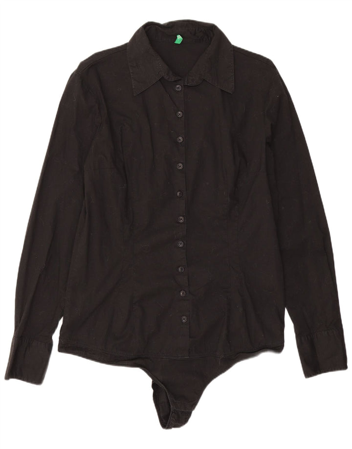 Camiseta feminina Benetton UK 14 grande algodão preto