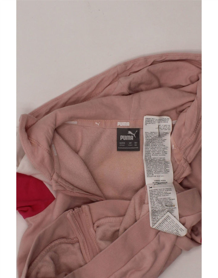 Suéter PUMA para bebês meninas com capuz e zíper 18-24 meses algodão colorblock rosa