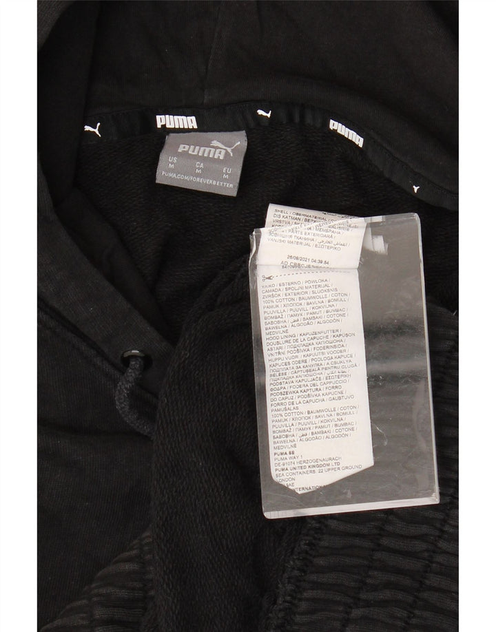 PUMA Womens Oversized Hoodie Jumper Reino Unido 14 Médio Algodão Preto