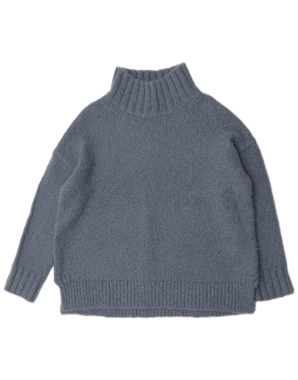 White Stuff Suéter feminino grande com gola de tartaruga Reino Unido 14 azul médio