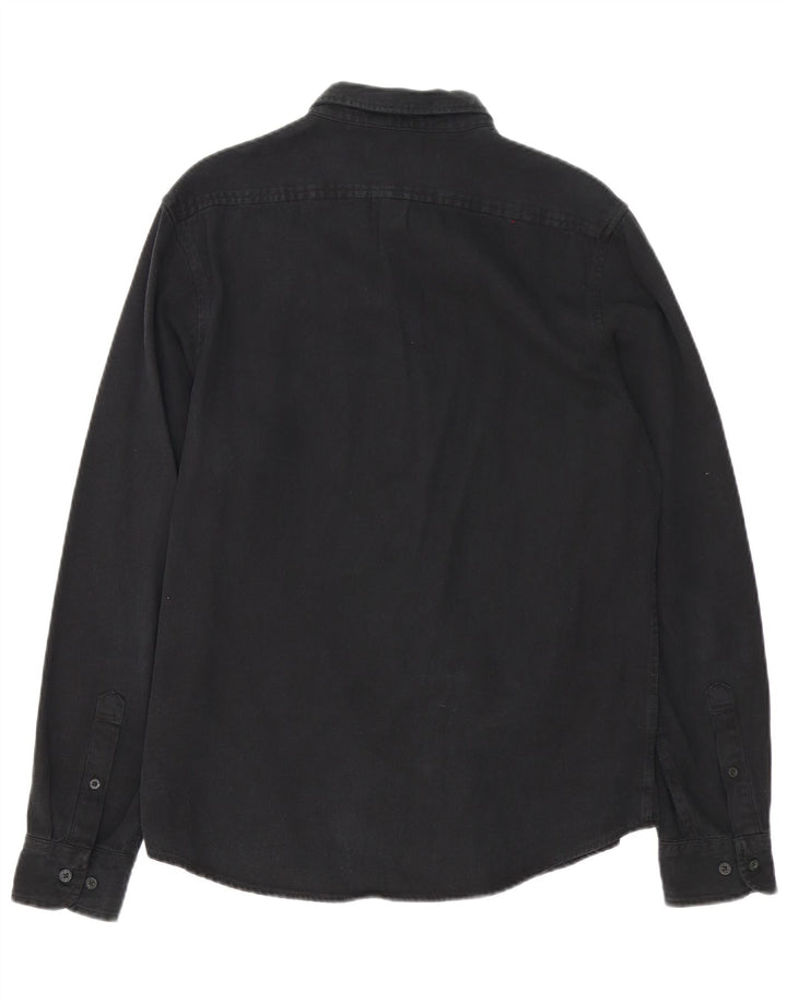 Camisa masculina Lee Regular Fit de algodão preto médio
