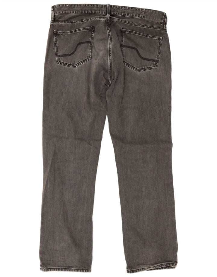 Calça jeans reta masculina Fat Face W36 L32 algodão cinza