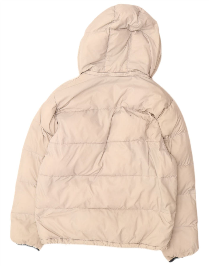 Jaqueta masculina acolchoada com capuz Kappa UK 36 Small Off White Polyamide