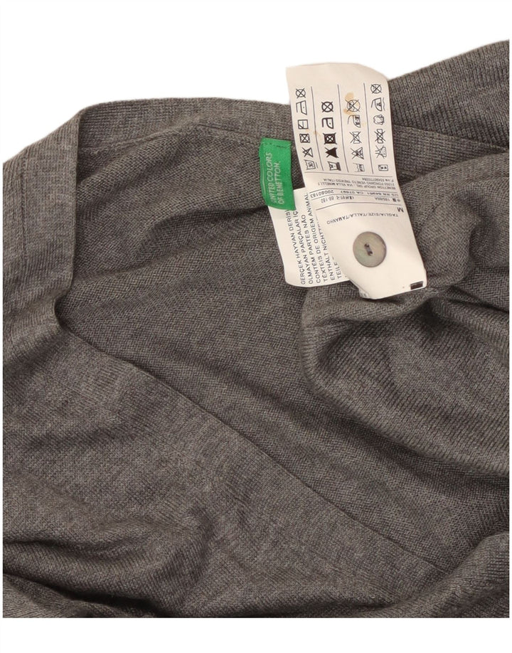 Suéter cardigã feminino BENETTON UK 14 viscose cinza médio
