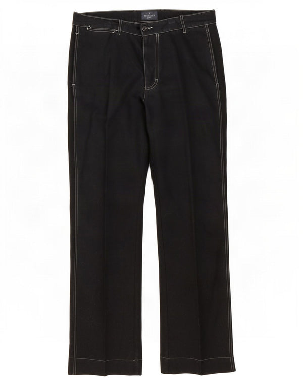 Trussardi Calça Chino Masculina Reta IT 52 XL W36 L34 Algodão Preto