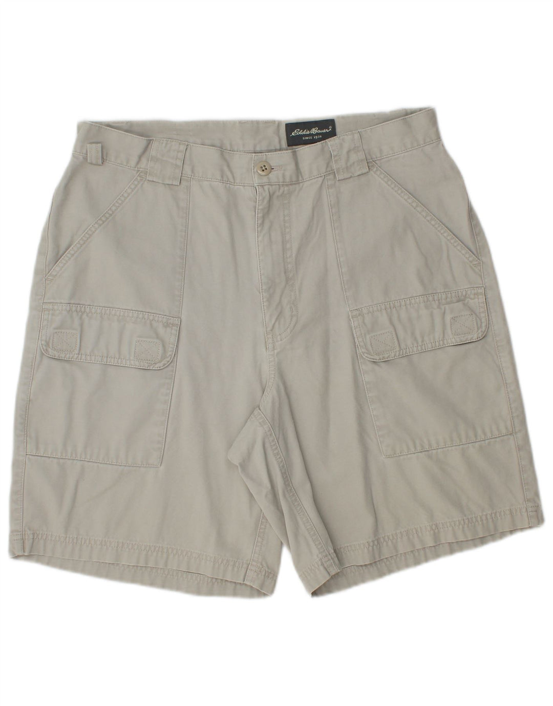 EDDIE BAUER Shorts cargo masculino W34 grande algodão cinza