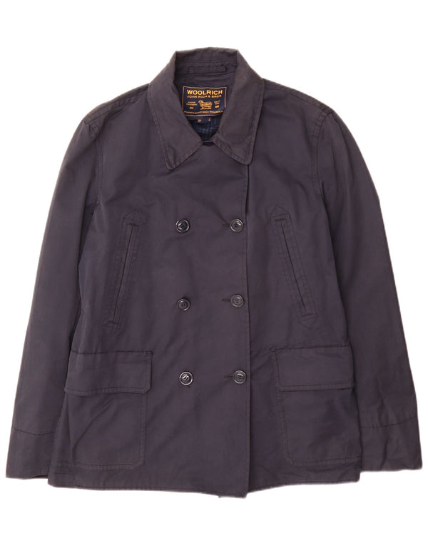 Casaco impermeável feminino Woolrich Reino Unido 18 XL azul marinho algodão