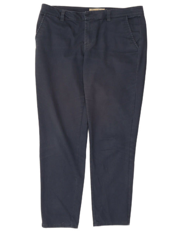 Calça Chino Fat Face Feminina Slim UK 12 Médio W34 L26 Algodão Azul Marinho