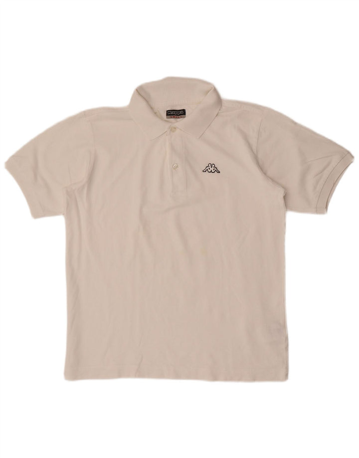 Camisa polo masculina Kappa pequena algodão branco