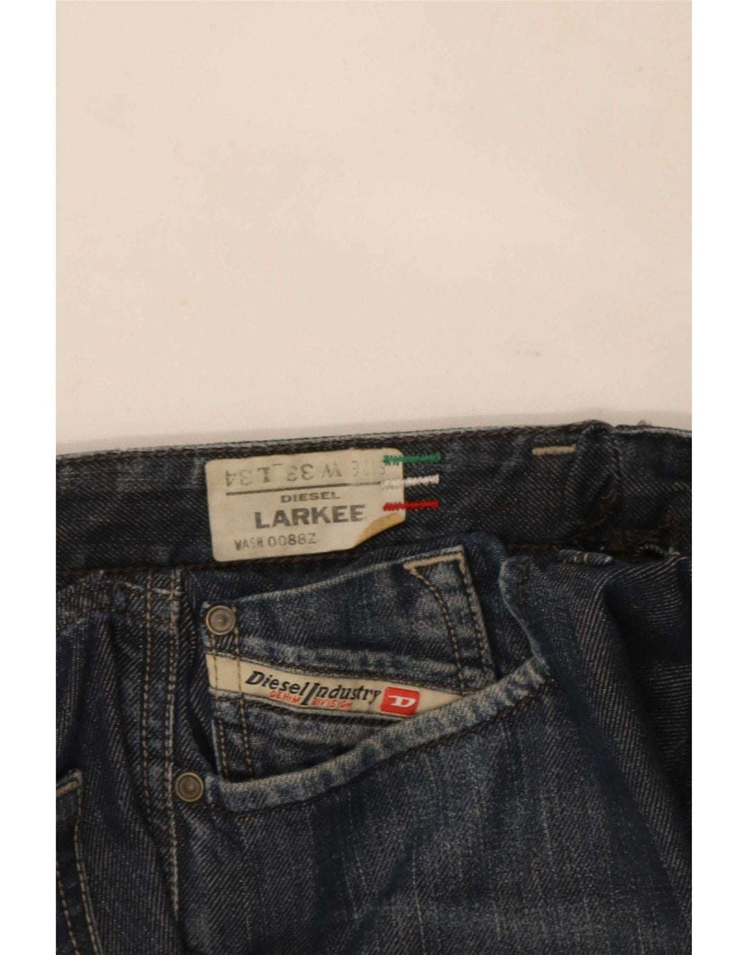 Diesel Mens Larkee Slim Jeans W33 L27 Azul Marinho