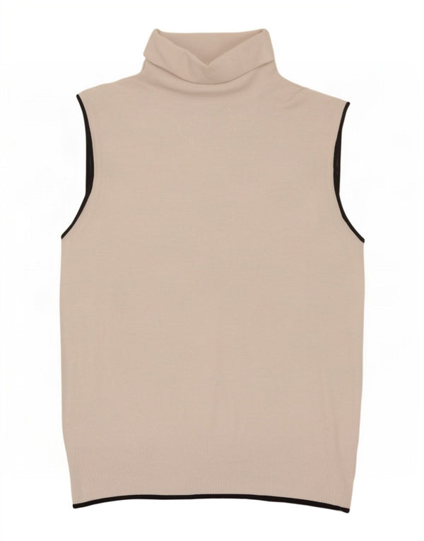 Zara Womens Vest Tank Top UK 12 Médio Bege Viscose