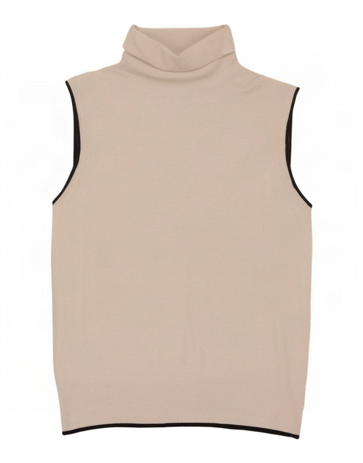Zara Womens Vest Tank Top UK 12 Médio Bege Viscose