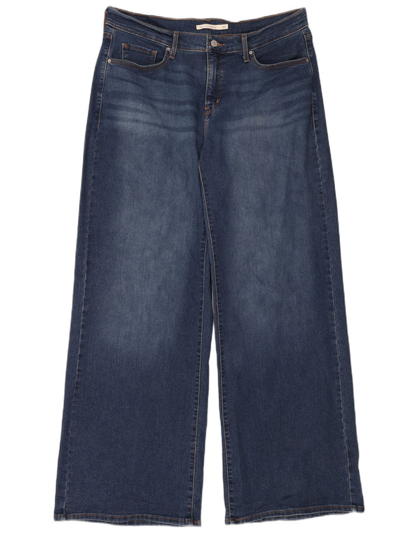 Calça jeans feminina Levi's 318 Shaping Wide Leg US 16 2XL W40 L34 azul algodão