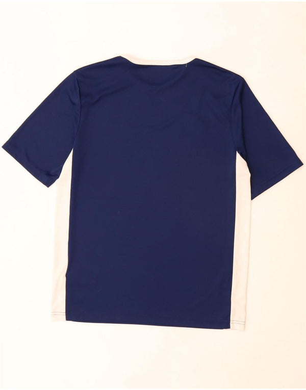 Camiseta Adidas Boys Climalite Top 13-14 Anos Grande Azul Marinho Colorblock